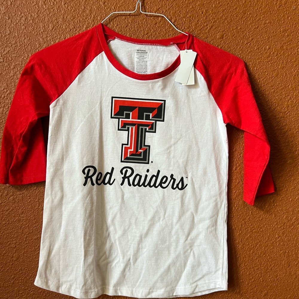 Texas Tech Red Raiders raglan t-shirt.  Great for Patrick Mahomes’ fans!